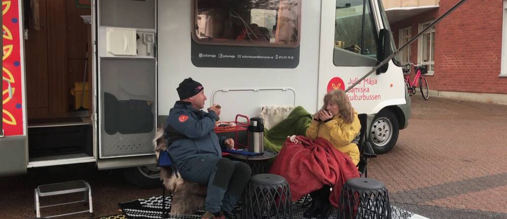Julla Májja under litteraturfestivalen Littfors i oktober 2021.
