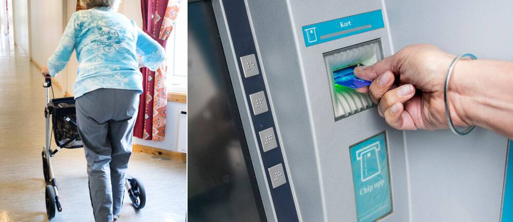 Pensionär och en bankautomat