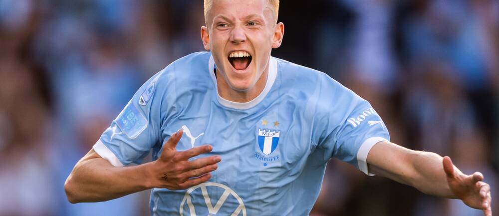 Hugo Larsson gjorde mål i sin sista hemmamatch.