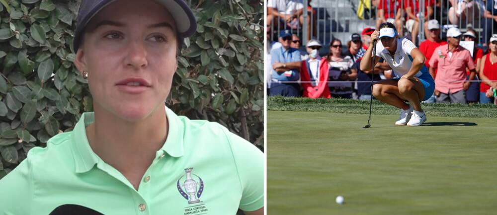 Linn Grant, till vänster, är en av fem svenskor i Europa-laget i Solheim Cup.