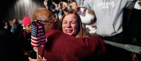 Obamaanhängare i tårar i Chicago.