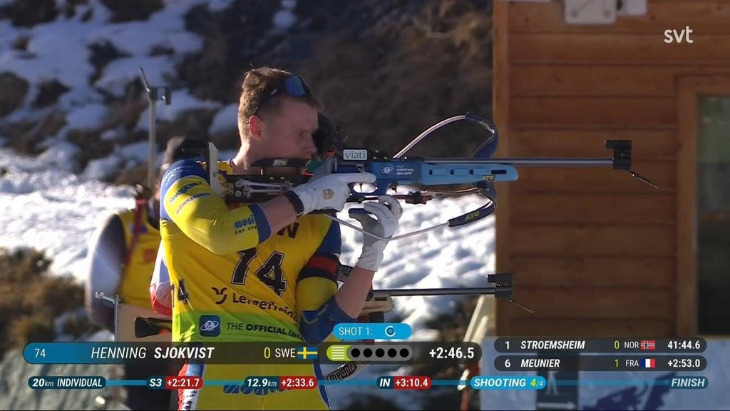 Skidskytte EM 20 km individuellt (h) Henning Sjökvist sista