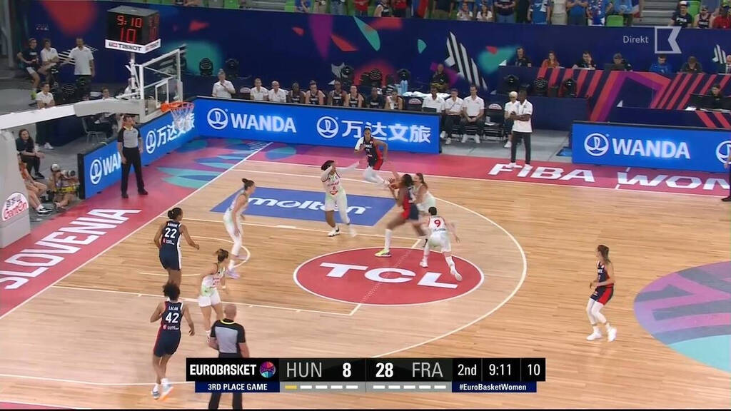 Basket EM Bronsmatch Ungern Frankrike Fin passning och trea av