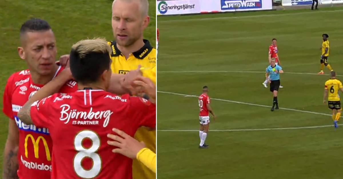 Två gula kort på en minut stjärnan utvisad i storförlusten SVT Nyheter