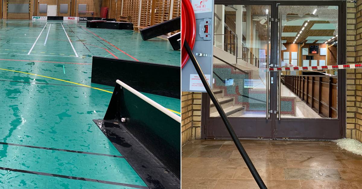 Damage at school gym filled with water Teller Report