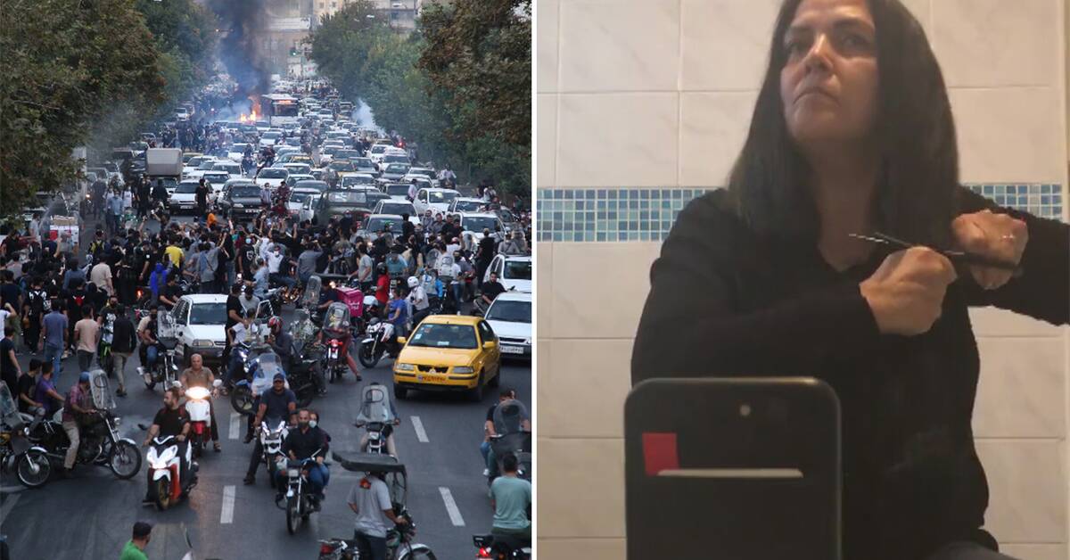 𝗞𝘂𝗻𝗴ä𝗹𝘃: Narges i Kungälv klipper av sig håret i protest mot iranska regimen | www.svt.se