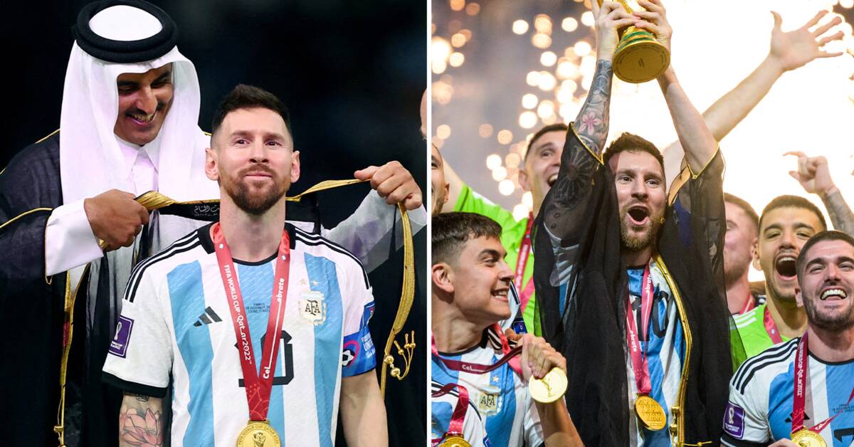 Lionel Messi lyfte VM-pokalen i en bisht: ”En skam att den täckte