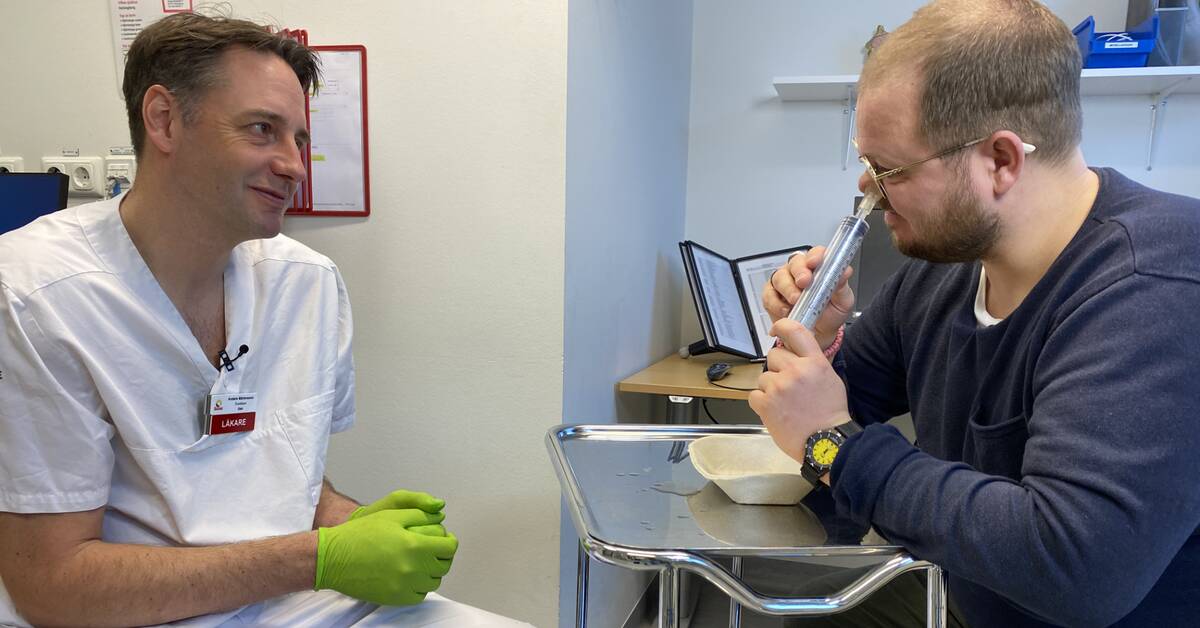 Here, the SVT reporter donates mucus – it can resolve chronic nasal congestion