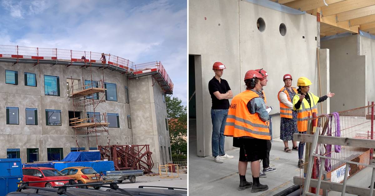 Följ med in på bygget av nya Alléskolan i Visby | SVT Nyheter