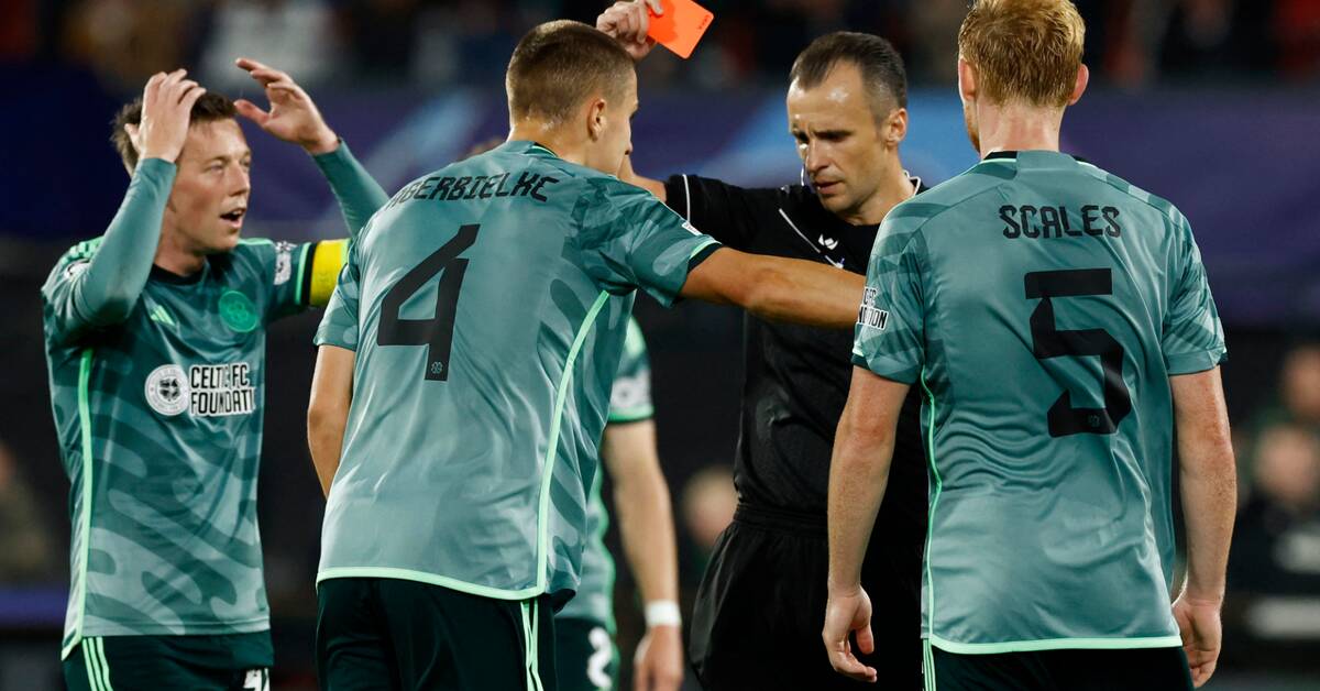 Gustaf Lagerbielke utvisad i Champions League-debuten för Celtic mot Feyenoord