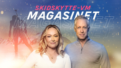 Programledare Yvette Hermundstad och André Pops. - Skidskytte-VM: Magasin