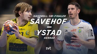Sävehofs William Andersson Moberg möter Ystad IFs Kim Andersson i herrarnas SM-finalserie i handboll, som avgörs i bäst av fem matcher. - IK Sävehof-Ystads IF, 1:5
