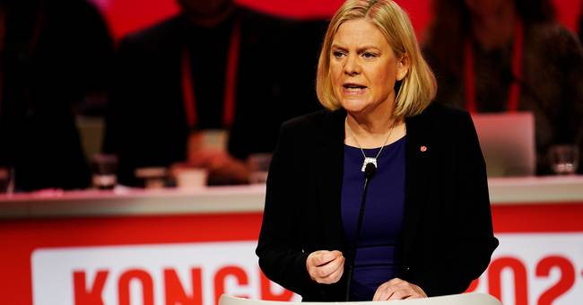 Magdalena Andersson taler på S-kongressen