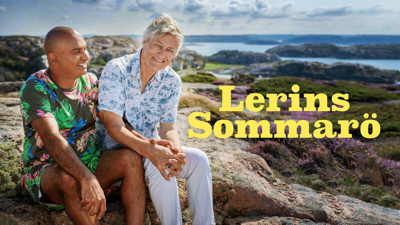 Lars Lerin och Junior i programmet Lerins sommarö.