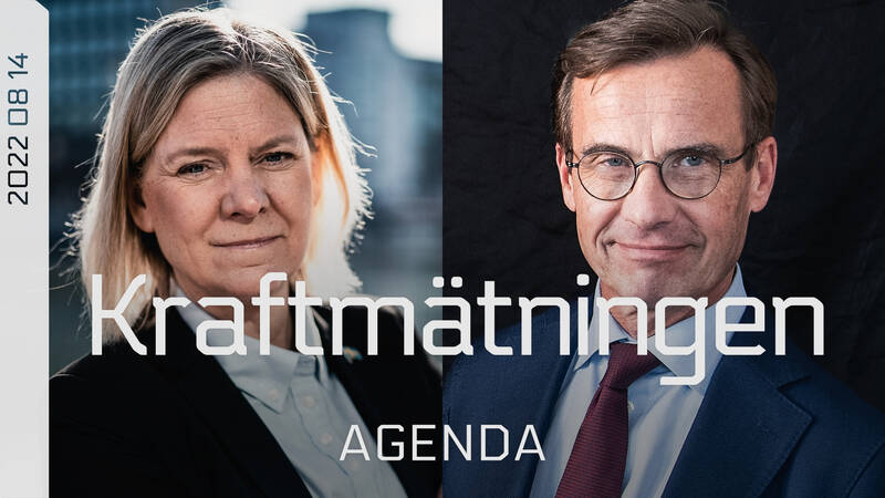 Agenda följer statsministerkandidaterna Magdalena Andersson (S) och Ulf Kristersson (M) genom Sverige i jakten på väljare.