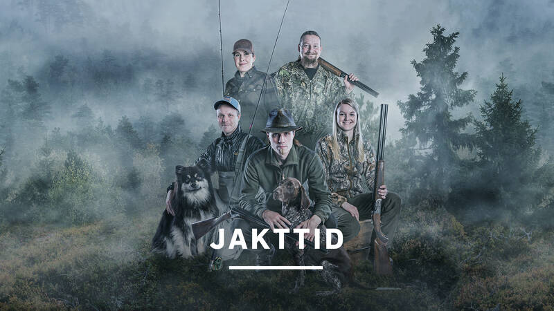 Riitta Ahmasalo, Manu Soininmäki, Äijä-koira, Aki Huhtanen, Antti Kokko, Sukka-koira och Riikka Aaltonen. - Jakttid