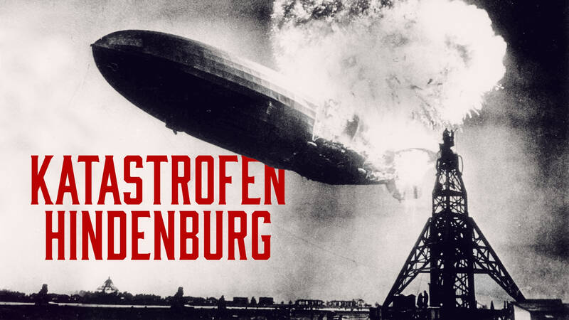 Den tyska zeppelinaren Hindenburg brinner i lågor vid Naval Air Station i Lakehurst, N.J. den 6 maj 1937. Trettiofem personer ombord och en markbesättningsmedlem dödades. - Katastrofen Hindenburg
