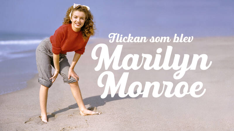 Porträtt av den amerikanska skådespelerskan och modellen Marilyn Monroe (född Norma Jeane Mortenson, 1926 - 1962) i en röd tröja och rutiga byxor, när hon poserar vid Zuma Beach's Paradise Cove, Kalifornien, 1945. - Flickan som blev Marilyn Monroe