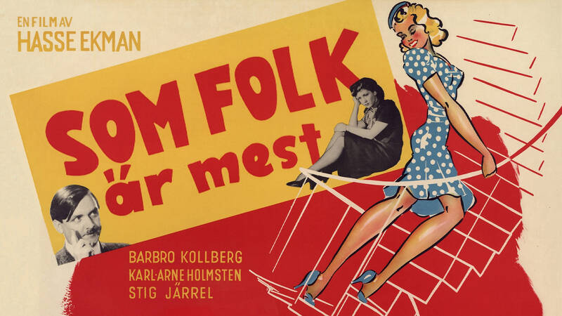 En romantisk komedi om Kurre och Inga som vill gifta sig men som inte har råd. Svensk långfilm från 1944. - Som folk är mest