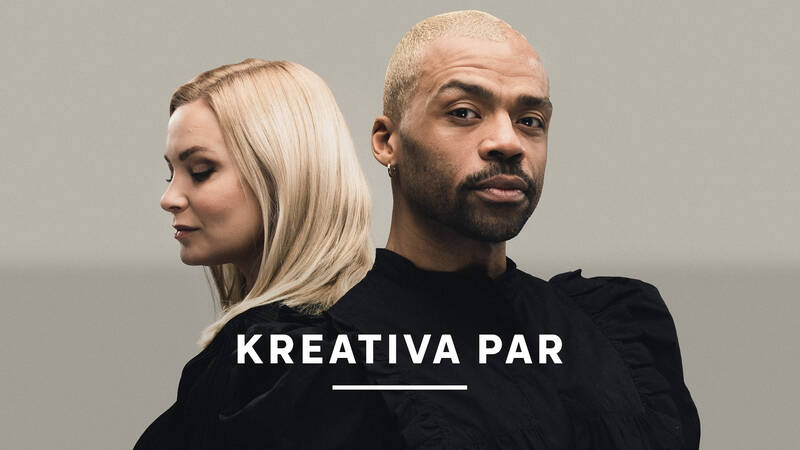 Konstnären Jani Toivola och regissören Emilia Hernesniemi. - Kreativa par