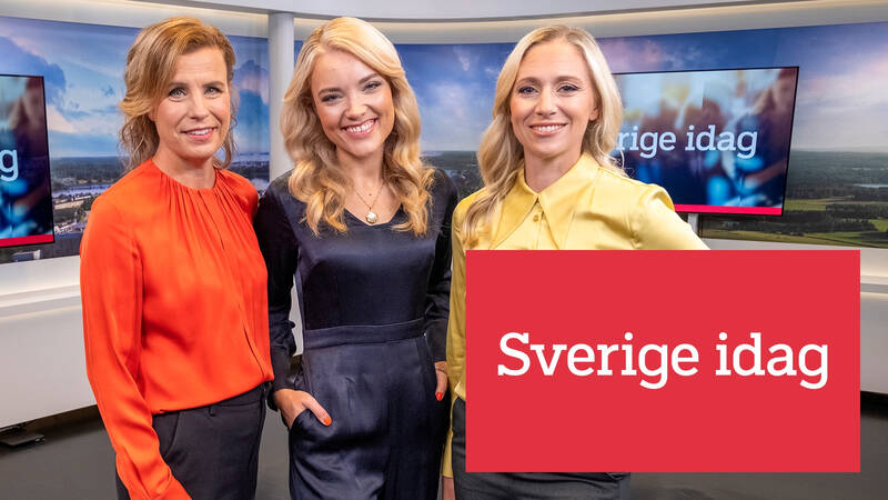 Programledarna Helena Wink, Julia Hedlund och Frida Wengberg. - Sverige idag