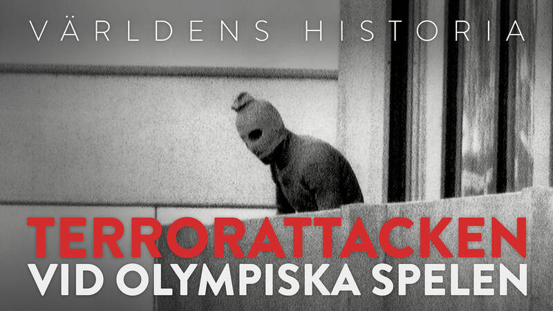 Münchenmassakern, en terrorist från den palestinska gruppen Black September, München, Västtyskland, 5-6 september 1972. - Terrorattacken vid olympiska spelen