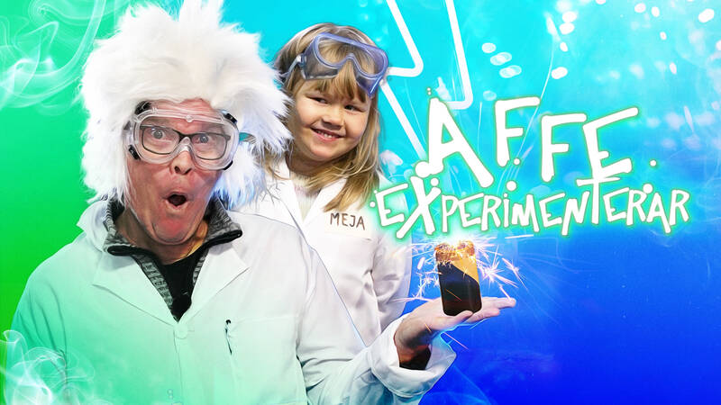 Affe (Rolf Digervall) och Meja i Affe experimenterar.