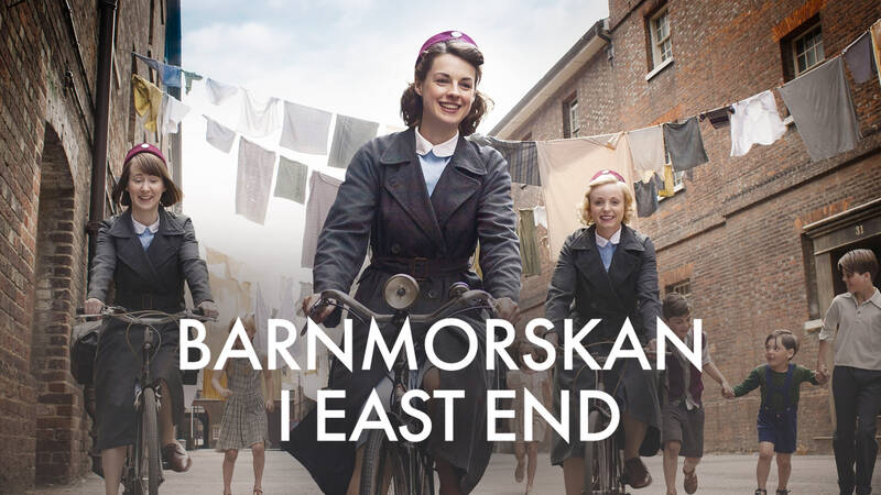 Cynthia (BRYONY HANNAH), Jenny (JESSICA RAINE), Trixie (HELEN GEORGE). - Barnmorskan i East End