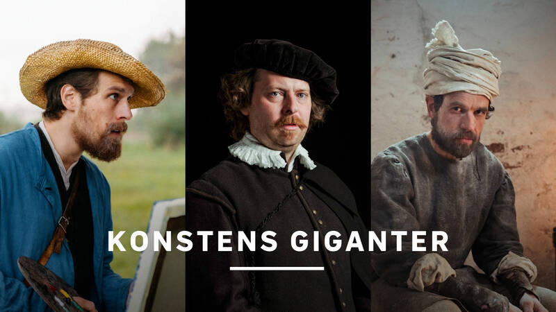 Konstens giganter, Vincent Van Gogh (Jakob Tögel), Rembrandt Harmenszoon van Rijn (Sven Hussock) och Michelangelo.