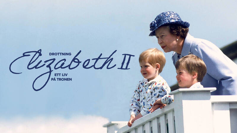 Drottning Elizabeth II med prins William & Harry. - Drottning Elizabeth II – ett liv på tronen