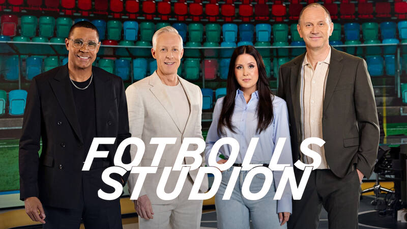 Daniel Nannskog, André Pops, Therese Strömberg och Jonas Eriksson. - Fotbollsstudion