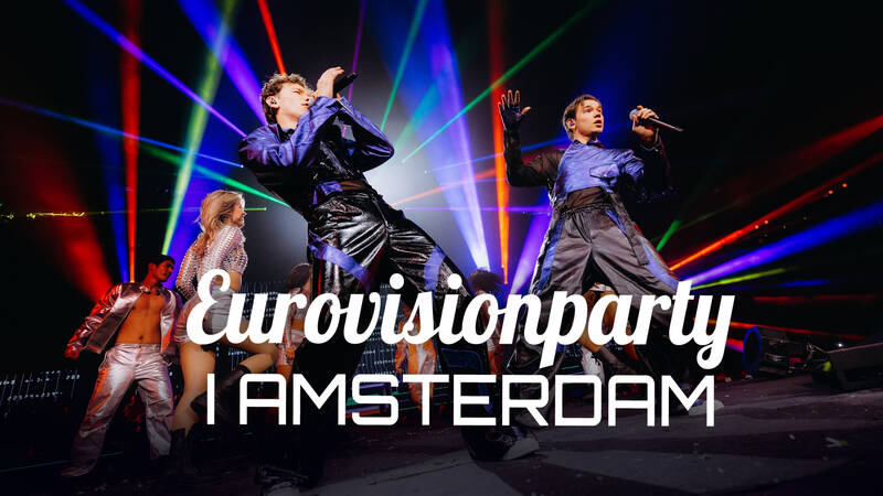 Eurovisionparty i Amsterdam. Eurovisionshow.