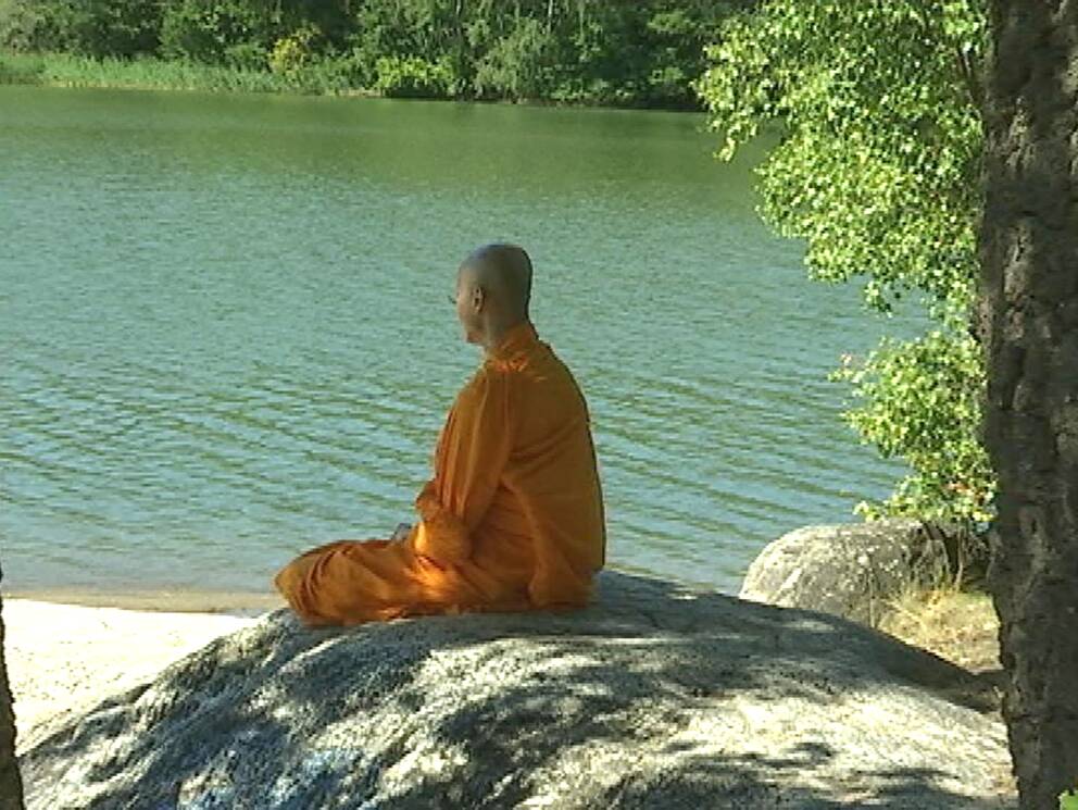 Buddistiska munkar lär svenskar meditera | SVT Nyheter