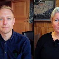 Anneli Andelén (C) och kommunstyrelsens ordförande Per Svensson (S)