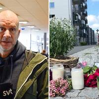 Till vänster en bild på en reporter, till höger en bild från Långströmsgatan.