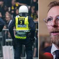 Hör idrottsminister Jakob Forssmed efter skandalscenerna i derbyt