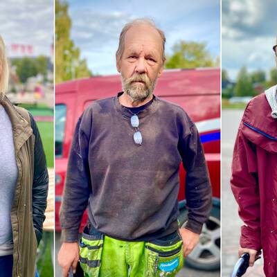 Tredelad bild. Porträtt av Magdalena Barsk på en gågata. Karl-Gunnar Bäckman i varselkläder framför en bil. Kristina Mårtensson ser allvarligt in i kameran.