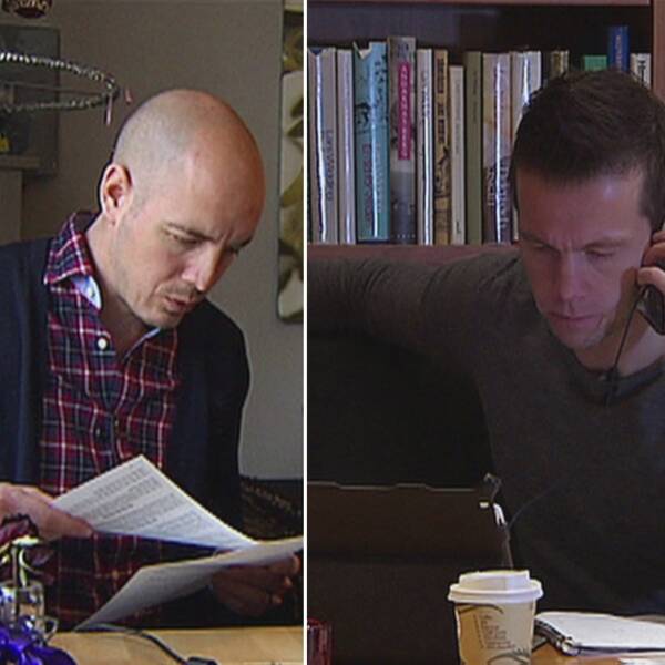 Reportrarna Nicke Nordmark och Hasse Johansson.