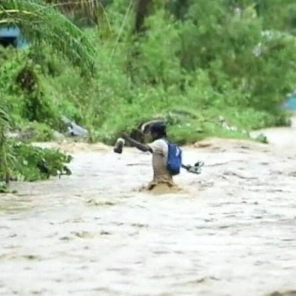 Bild från översvämningens Haiti