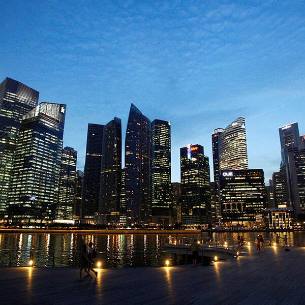 Marina Bay området i Singapore.