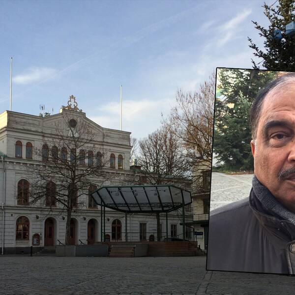 Nattvandraren och politikern Nasim Malik och en bild på larmtorget i Kalmar.