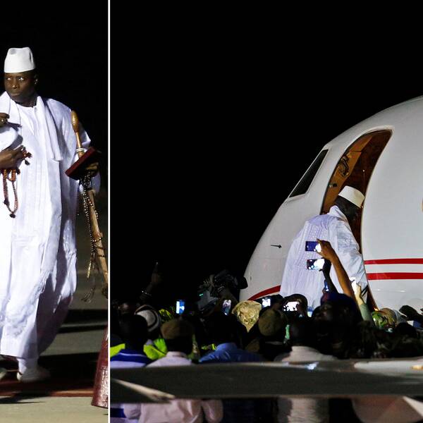 Gamias ex-president Yahya Jammeh lämnade sent på lördagskvällen landet med det flygplan som nu tagit honom till Ekvatorialguinea, där han ska leva i exil.