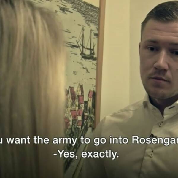 Pontus Andersson sa till brittiska BBC att det bör sättas in militär i Rosengård.