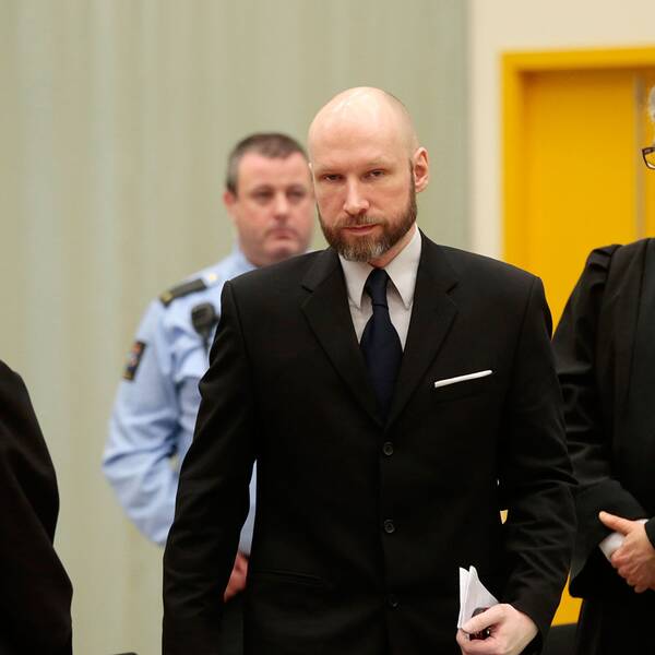 Anders Behring Breivik i rätten.