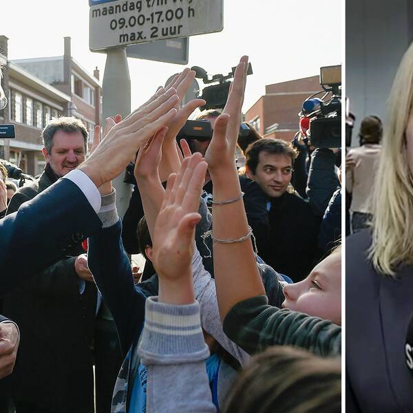 Mark Ruttes liberala parti ser ut att göra ett starkt val, enligt det första vallokalsundersökningen – SVT Nyheters Ulrika Bergsten är på plats i Nederländerna under valet.