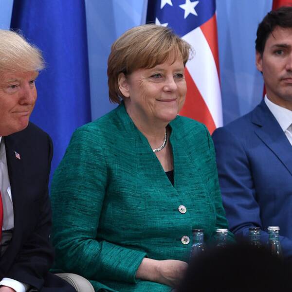 Donald Trump, Angela Merkel och Justin Trudeau