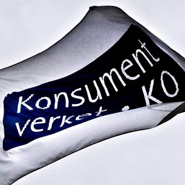 Flagga med Konsumentverkets logga