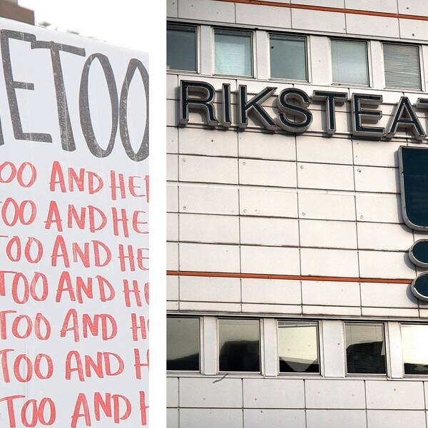 Metoo-protest och Riksteatern.