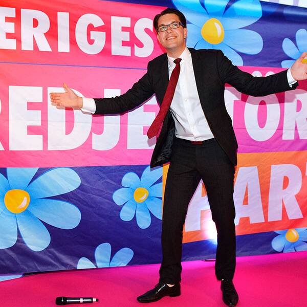 Sverigedemokraternas partiledare Jimmie Åkesson på valdagen.