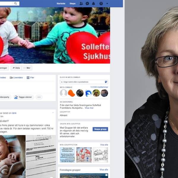 Lena Asplund, moderat regionråd, lämnar Facebookgruppen som värnar Sollefteå och Örnsköldsviks sjukhus